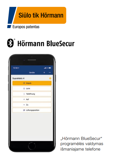 Vartų automatika Hormann SupraMatic E 4 serija ( + valdymas telefonu)